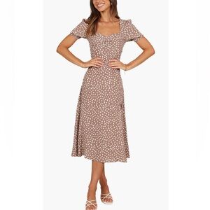 NWT Petal & Pup Franklin Puff Sleeve Midi Dress Size 8